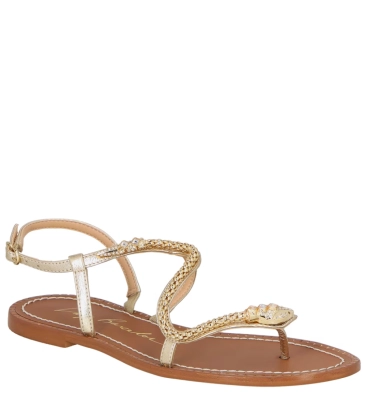 SANDÁLIA RASTEIRA SERPENTE LUIZA BARCELOS DOURADO