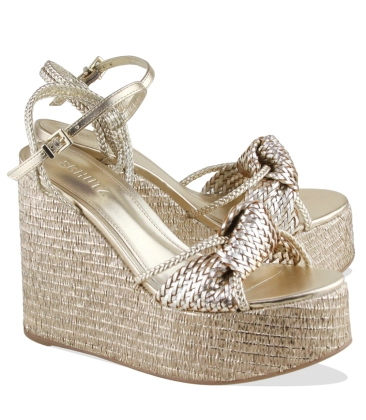 SANDÁLIA SALTO ALTO ANABELA SCHUTZ DOURADO