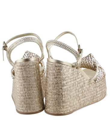 SANDÁLIA SALTO ALTO ANABELA SCHUTZ DOURADO