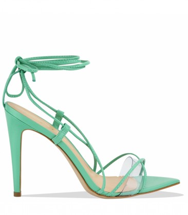 SANDÁLIA SALTO ALTO BICO FOLHA LUIZA BARCELOS | Acquarela Shop