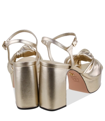 SANDÁLIA SALTO ALTO FRIDA PAULA TORRES DOURADO