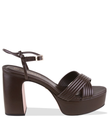 SANDÁLIA SALTO ALTO HARPER PAULA TORRES MARROM