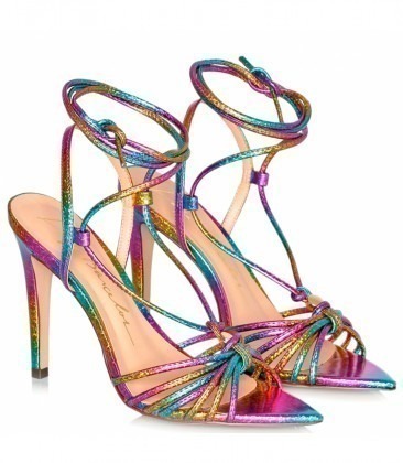 SANDÁLIA BICO FOLHA SALTO ALTO DORA RAINBOW LUIZA BARCELOS | Acquarela Shop