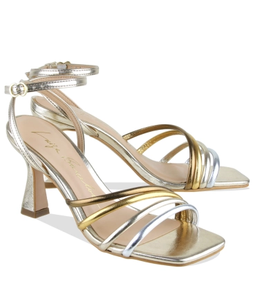 SANDÁLIA SALTO ALTO LUIZA BARCELOS DOURADO