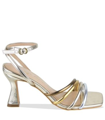 SANDÁLIA SALTO ALTO LUIZA BARCELOS DOURADO