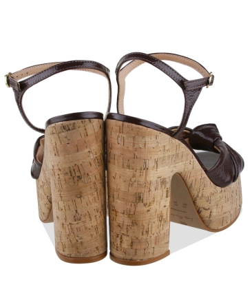 SANDÁLIA SALTO ALTO MEIA PATA LUIZA BARCELOS MARROM