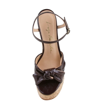 SANDÁLIA SALTO ALTO MEIA PATA LUIZA BARCELOS MARROM