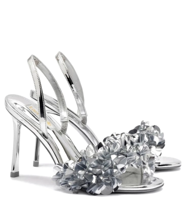 SANDÁLIA SALTO ALTO MORGAN LARROUDÉ PRATA