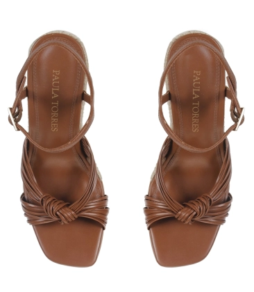 SANDÁLIA SALTO ALTO PIPA PAULA TORRES MARROM