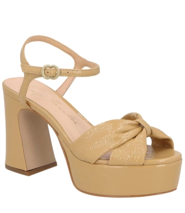 SANDÁLIA SALTO ALTO PLATAFORMA LUIZA BARCELOS BEGE