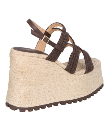 SANDÁLIA SALTO ALTO PLATAFORMA LUIZA BARCELOS MARROM