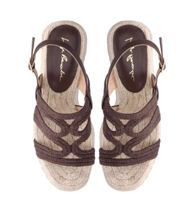 SANDÁLIA SALTO ALTO PLATAFORMA LUIZA BARCELOS MARROM