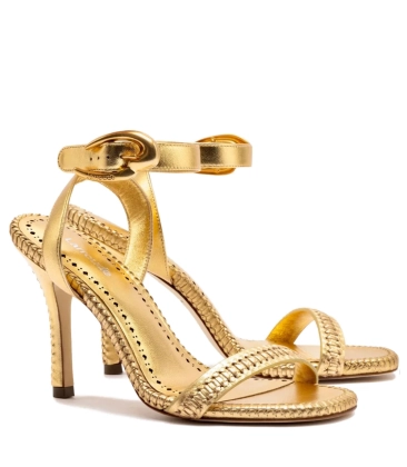 SANDÁLIA SALTO ALTO VERONA LARROUDÉ DOURADO