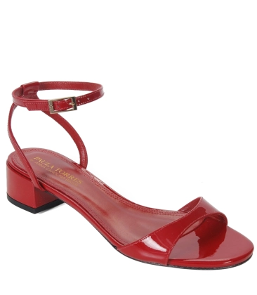 SANDÁLIA SALTO BAIXO AGNES BY ANNA CAROLINA BASSI PAULA TORRES VERMELHO
