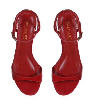 SANDÁLIA SALTO BAIXO AGNES BY ANNA CAROLINA BASSI PAULA TORRES VERMELHO
