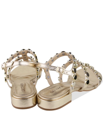 SANDÁLIA SALTO BAIXO BENTANA DOURADO