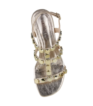 SANDÁLIA SALTO BAIXO BENTANA DOURADO