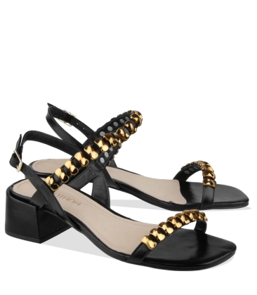 SANDÁLIA SALTO BAIXO BENTANA PRETO