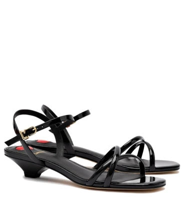 SANDÁLIA SALTO BAIXO CHARLOTTE LARROUDÉ PRETO