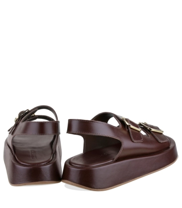 SANDÁLIA SALTO BAIXO FLATFORM BENTANA MARROM