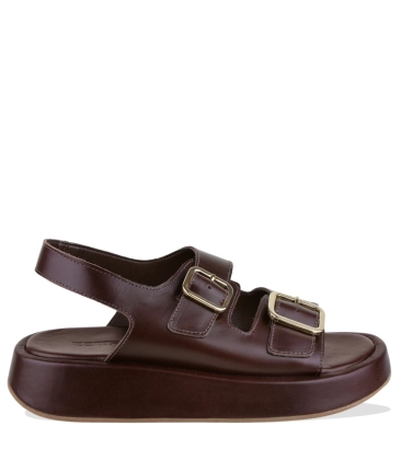 SANDÁLIA SALTO BAIXO FLATFORM BENTANA MARROM