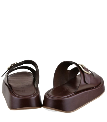 SANDÁLIA SALTO BAIXO FLATFORM BENTANA MARROM