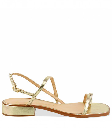 SANDÁLIA SALTO BAIXO LUIZA BARCELOS DOURADO | Acquarela Shop