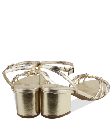 SANDÁLIA SALTO BLOCO MÉDIO KATE SCHUTZ DOURADO