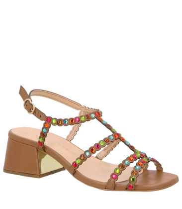 SANDÁLIA SALTO BLOCO MÉDIO LUIZA BARCELOS MARROM