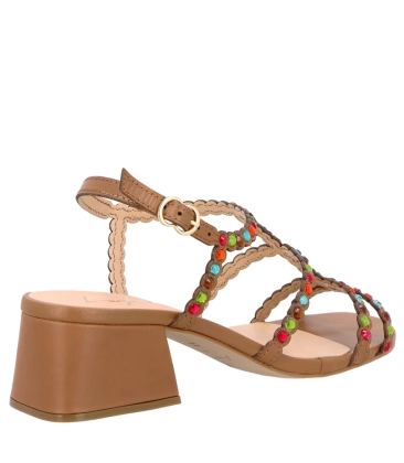 SANDÁLIA SALTO BLOCO MÉDIO LUIZA BARCELOS MARROM