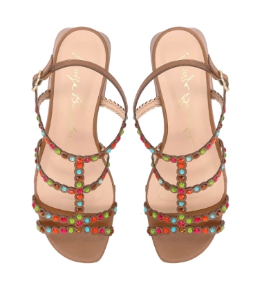 SANDÁLIA SALTO BLOCO MÉDIO LUIZA BARCELOS MARROM