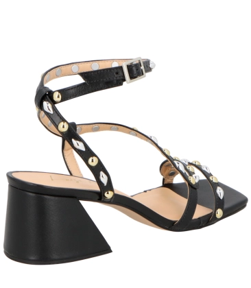 SANDÁLIA SALTO BLOCO MÉDIO LUIZA BARCELOS PRETO