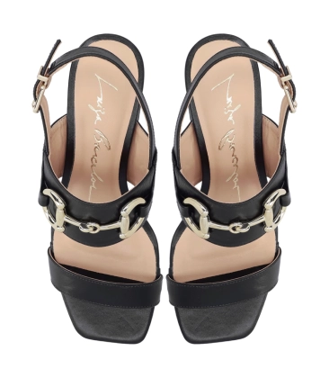 SANDÁLIA SALTO BLOCO MÉDIO LUIZA BARCELOS PRETO