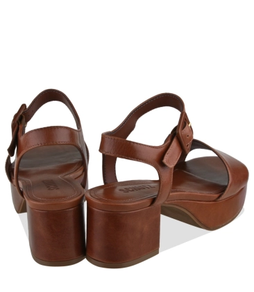 SANDÁLIA SALTO BLOCO MÉDIO STEFFI SCHUTZ MARROM