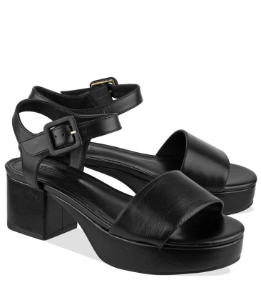 SANDÁLIA SALTO BLOCO MÉDIO STEFFI SCHUTZ PRETO