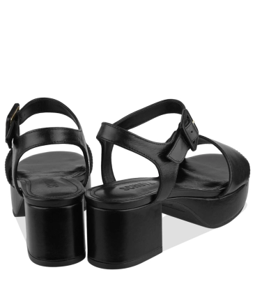 SANDÁLIA SALTO BLOCO MÉDIO STEFFI SCHUTZ PRETO