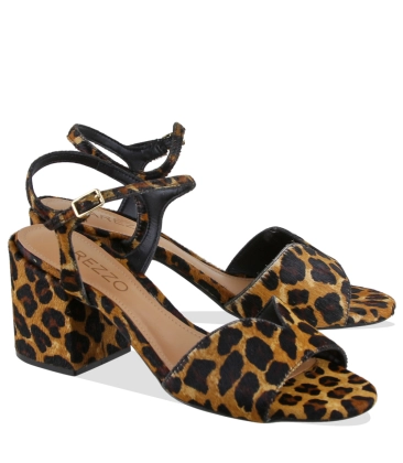 SANDÁLIA SALTO MÉDIO AREZZO ANIMAL PRINT