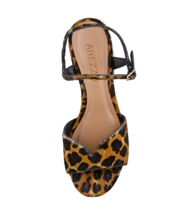 SANDÁLIA SALTO MÉDIO AREZZO ANIMAL PRINT