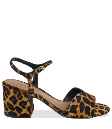 SANDÁLIA SALTO MÉDIO AREZZO ANIMAL PRINT