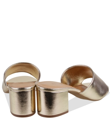 SANDÁLIA SALTO MÉDIO AREZZO DOURADO