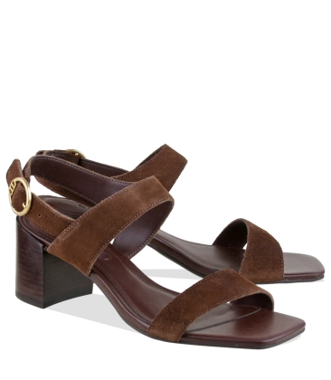 SANDÁLIA SALTO MÉDIO AREZZO MARROM