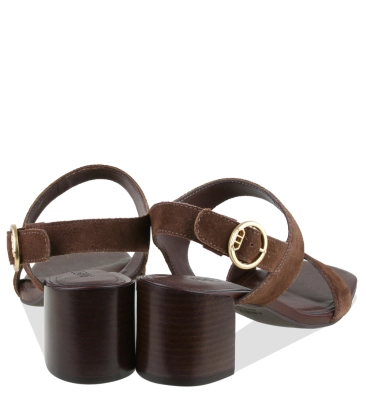 SANDÁLIA SALTO MÉDIO AREZZO MARROM