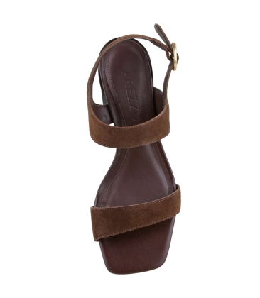 SANDÁLIA SALTO MÉDIO AREZZO MARROM