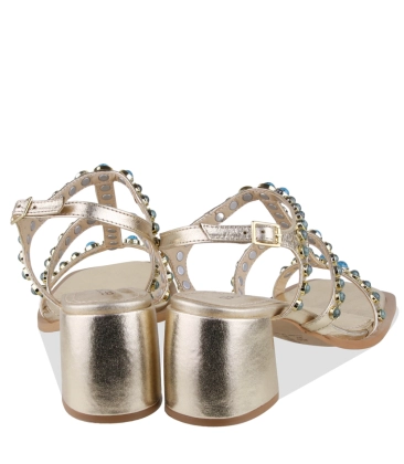 SANDÁLIA SALTO MÉDIO BENTANA DOURADO