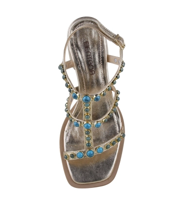 SANDÁLIA SALTO MÉDIO BENTANA DOURADO