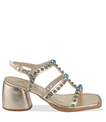 SANDÁLIA SALTO MÉDIO BENTANA DOURADO