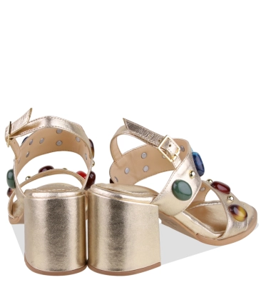 SANDÁLIA SALTO MÉDIO BENTANA DOURADO