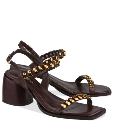 SANDÁLIA SALTO MÉDIO BENTANA MARROM