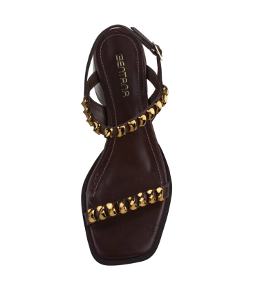 SANDÁLIA SALTO MÉDIO BENTANA MARROM