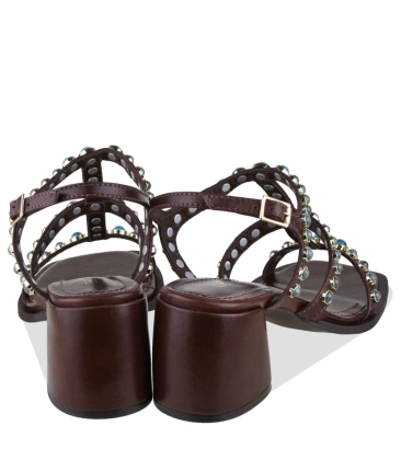 SANDÁLIA SALTO MÉDIO BENTANA MARROM